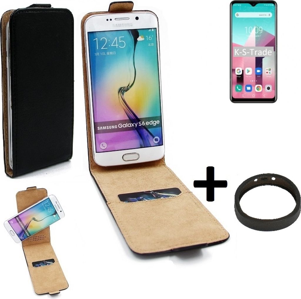 K-S-Trade TOP SET Handy-Hülle kompatibel mit Blackview A80 Plus 360° Flipstyle Schutz-Hülle Smartphone Tasche schwarz + TPU Bumper, Case Hülle