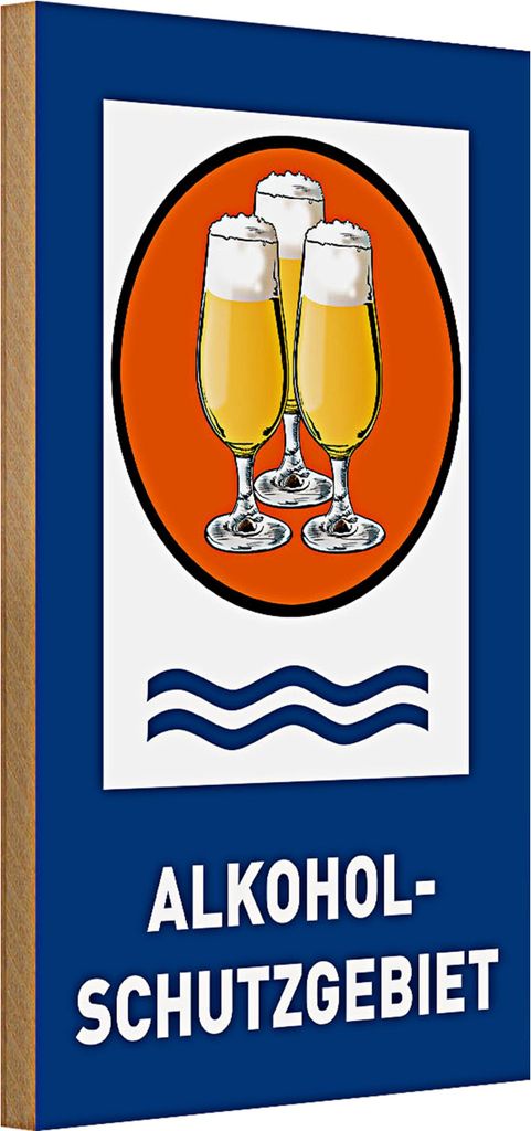 Holzschild Bier 20x30cm Alkoholschutzgebiet Biergläser
