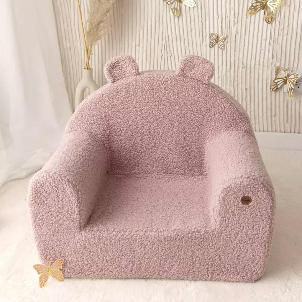 Muminky | Kindersessel Lamm - Rosa - Weich, Handgemacht, Personalisierbar, Antirutsch
