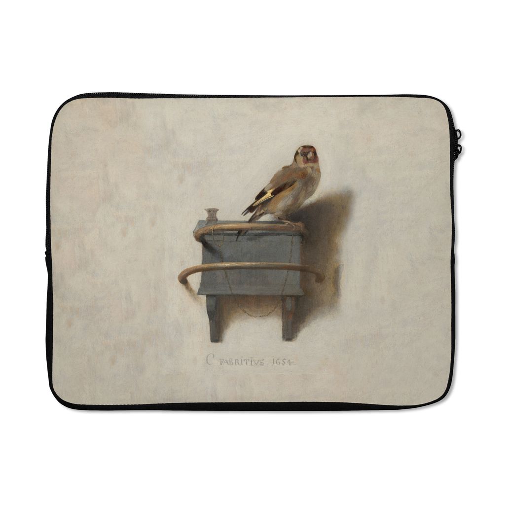 MuchoWow Laptop Hülle 15 Zoll Der kleine Stieglitz - Gemälde - Fabricius - Alter Meister Laptoptasche - Laptoptasche - Sleeve - Rundum-Schutz