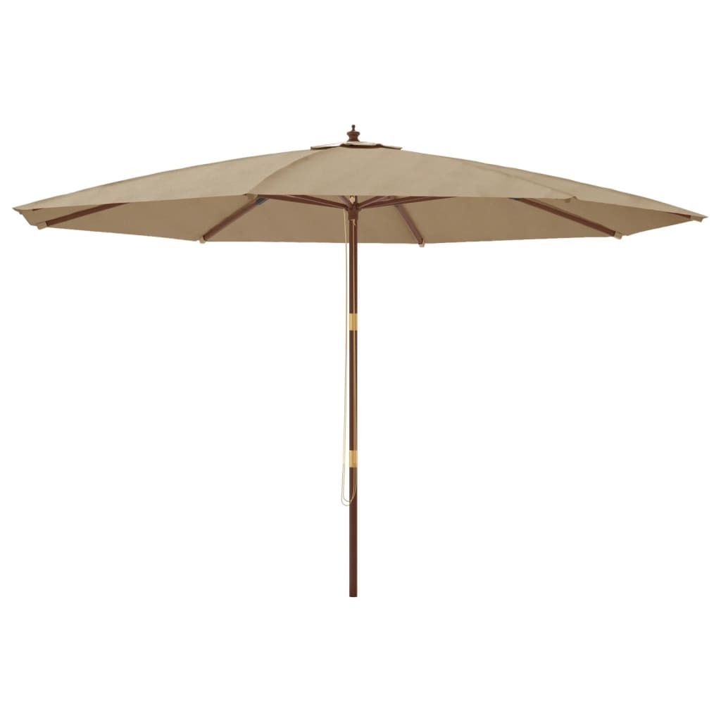 vidaXL Parasol avec mât en bois Taupe 400x273 cm Image du produit 
