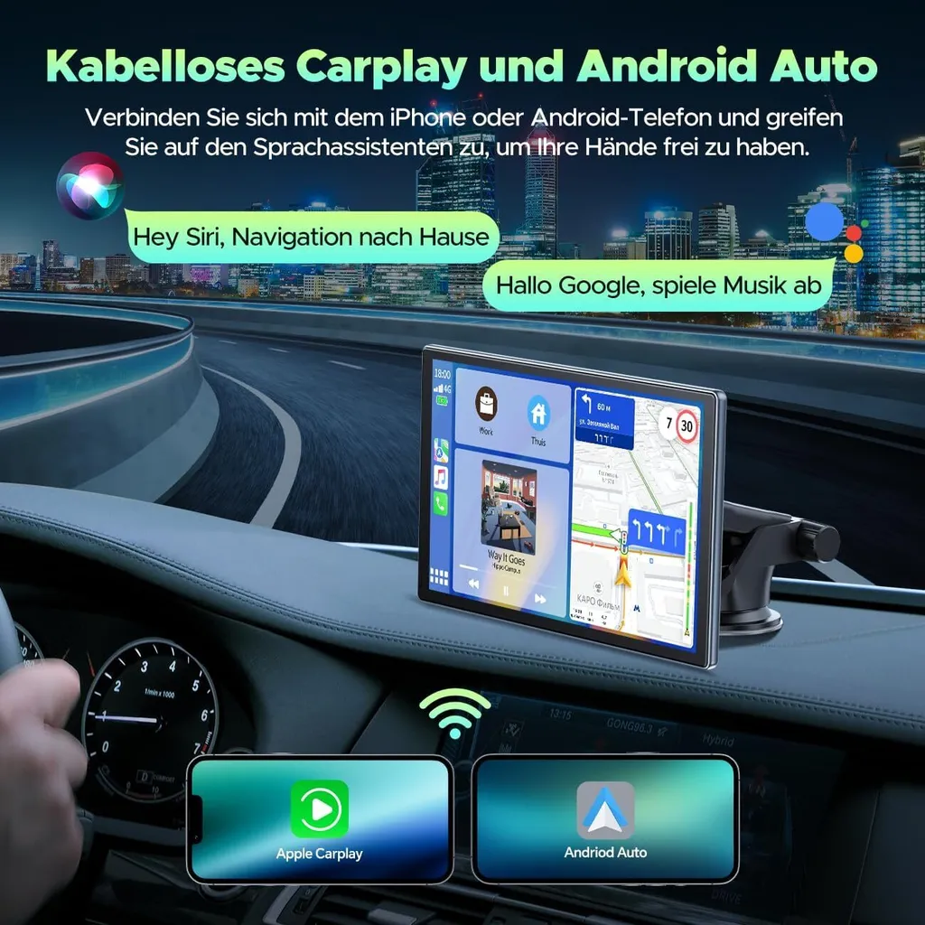 Autoradio CarPlay sans fil avec Écran Android Fluide et Bluetooth 5.0