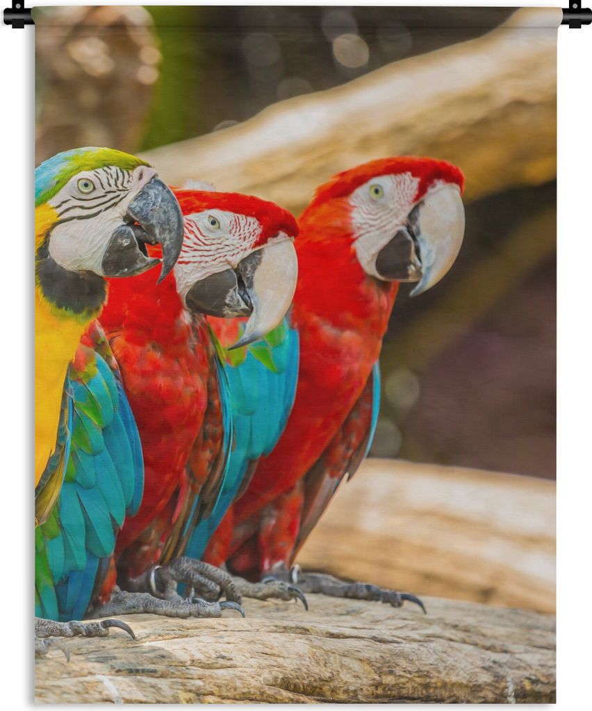 MuchoWow Wandteppich Wandbehang Vögel - Papagei - Tropisch - Natur 90x120 cm Tapisserie Dekoration Wandtuch - Wanddeko