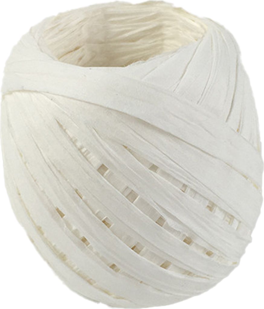 1 Rollpapierband-Verschleiß-resistenter Mehrzweck 17 Farben Raffia Ribbon Paper Seil für Geschenk-Weiß
