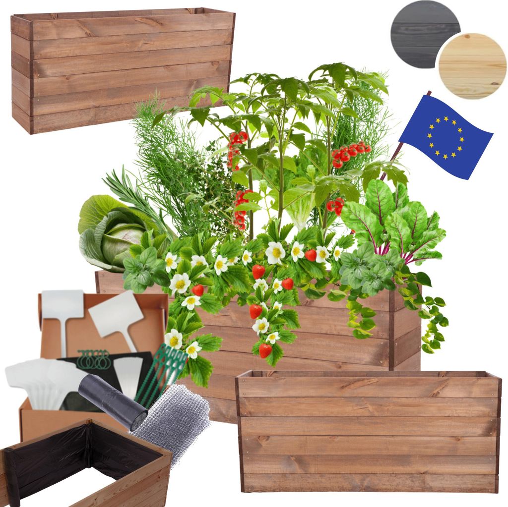 MODO24 Hochbeet Holz, Pflanzkasten, Massivholz, Kiefer, Produktbild 