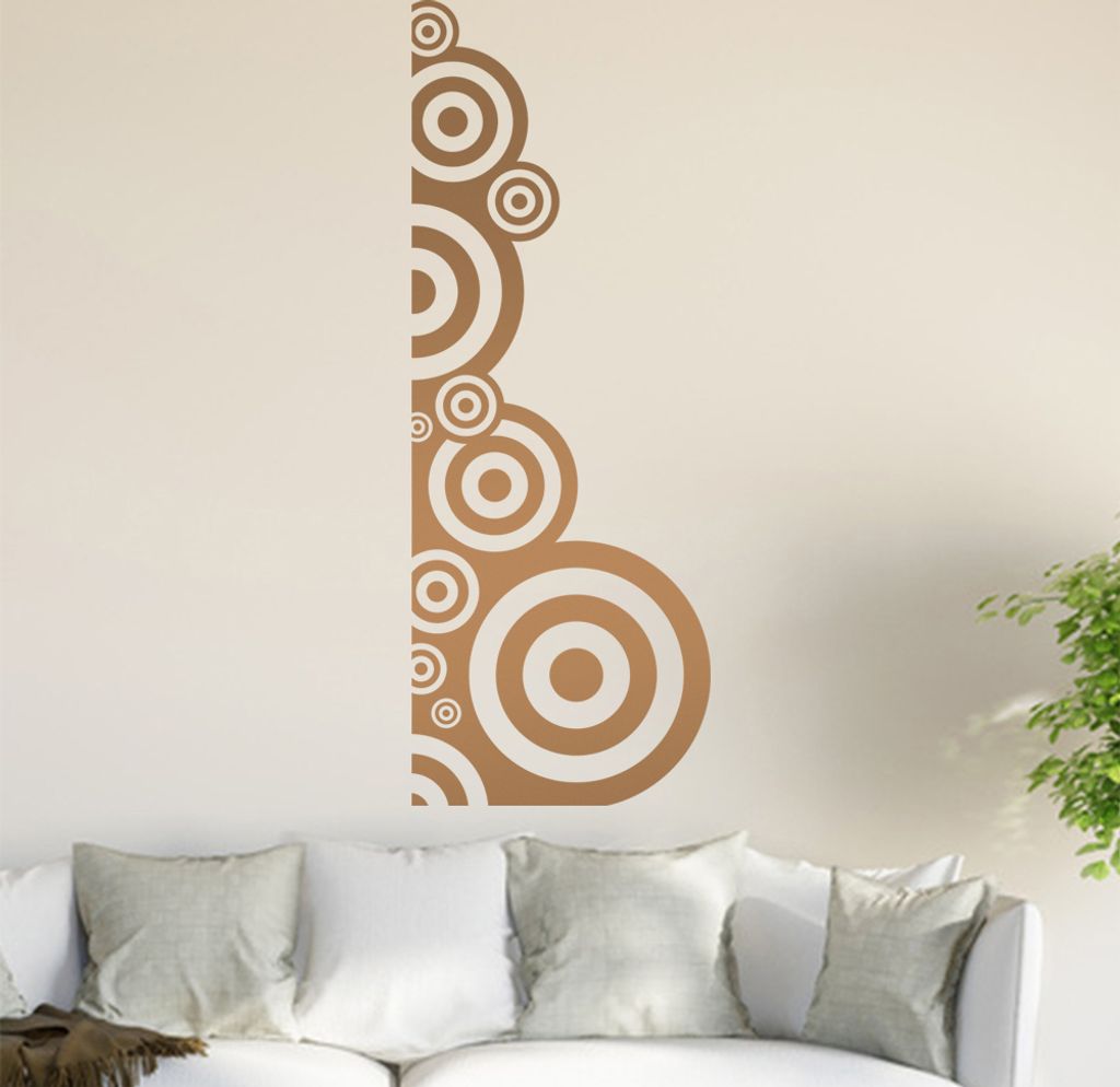Retro Kreise Wandtattoo in 6 Größen - Wandaufkleber Wall Sticker - Dekoration, Küche, Wohnzimmer, Schlafzimmer, Badezimmer