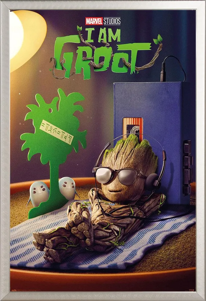 Groot Poster 'Get Your Groot On' Cornice Argento Shinsuke® Gamer Style - 1