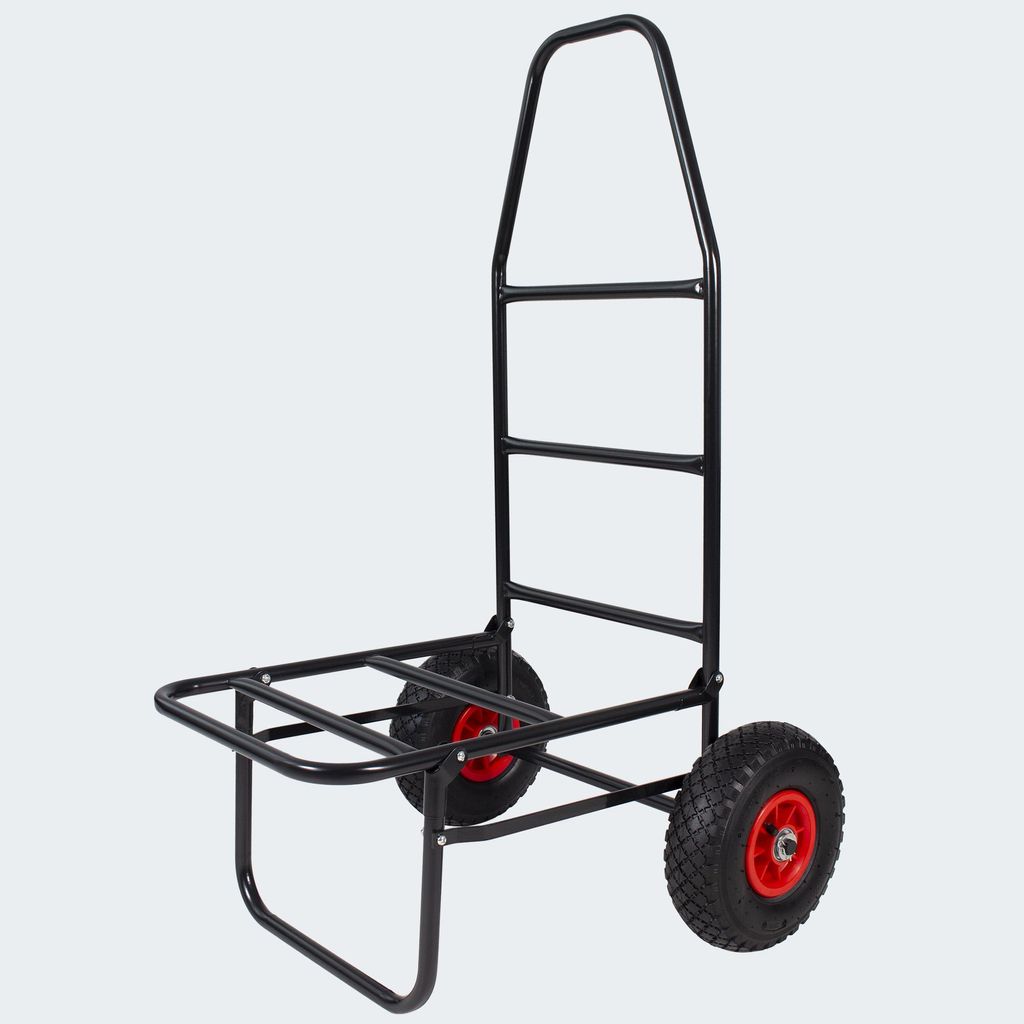 Sackkarre Trolley mit Luftbereifung - Klappbarer Transportwagen für Angler, Camping & Garten - Faltbar, stabil & belastbar bis 100?kg Schwarz-OneSize