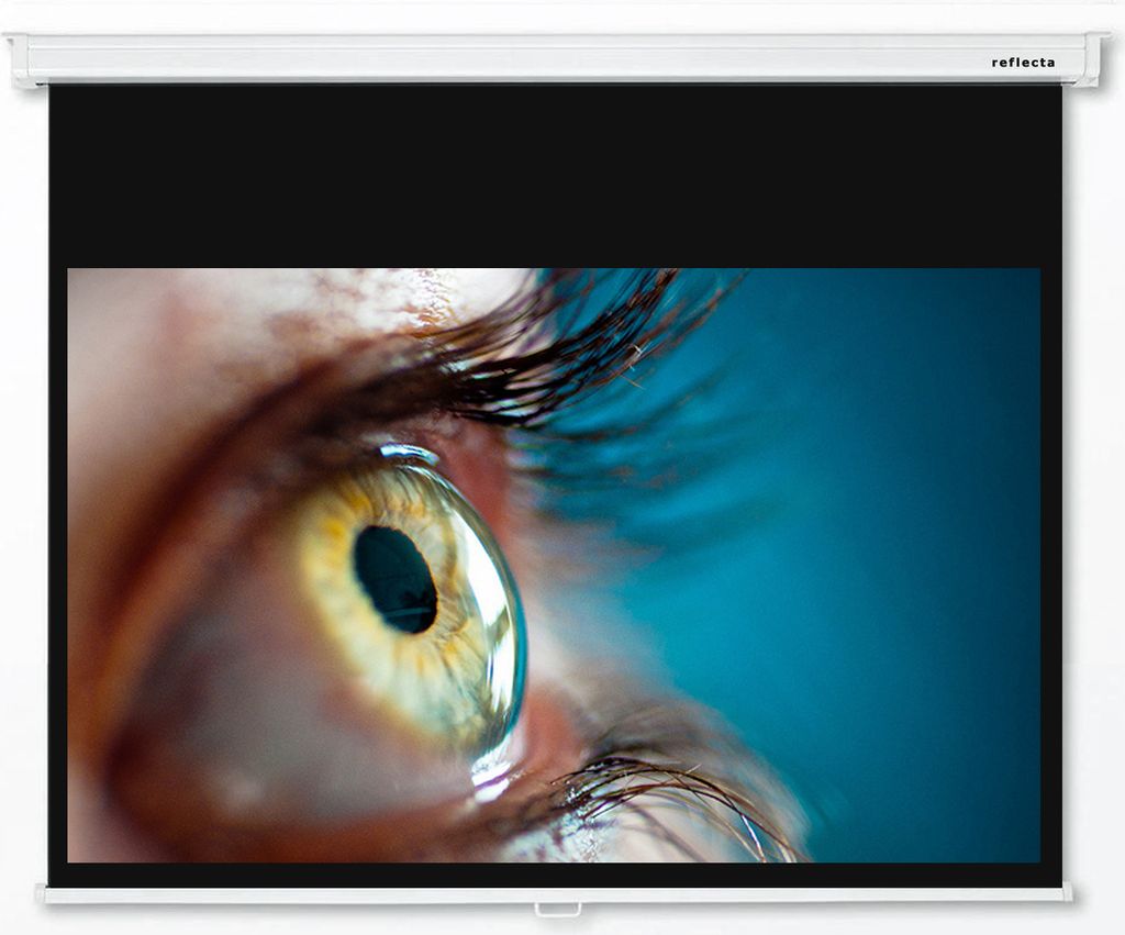 16:9 reflecta CrystalLine Heimkino Beamer Rolloleinwand 180 x 141 (176x99)cm (87702) / Gehäuselänge 195 cm / FULL HD / 3D / 4K / HDTV