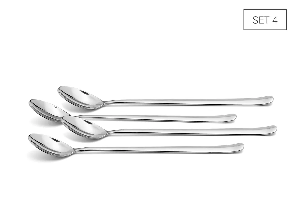Karl Weis Set 4 Cucchiai Lungo Cocktail Acciaio Inox Design Tedesco