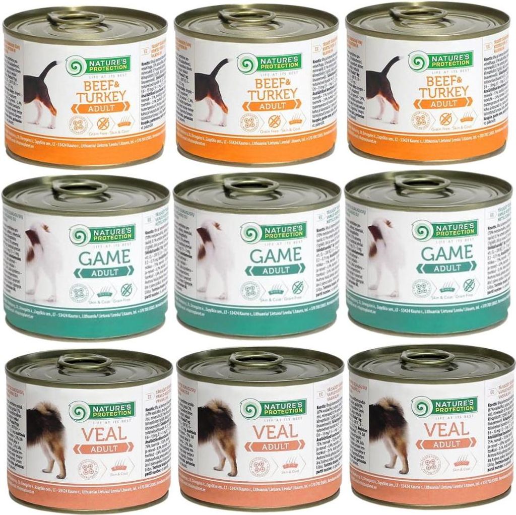 NATURE'S PROTECTION Adult Kalbfleisch - Nassfutter für Hunde - 200 g