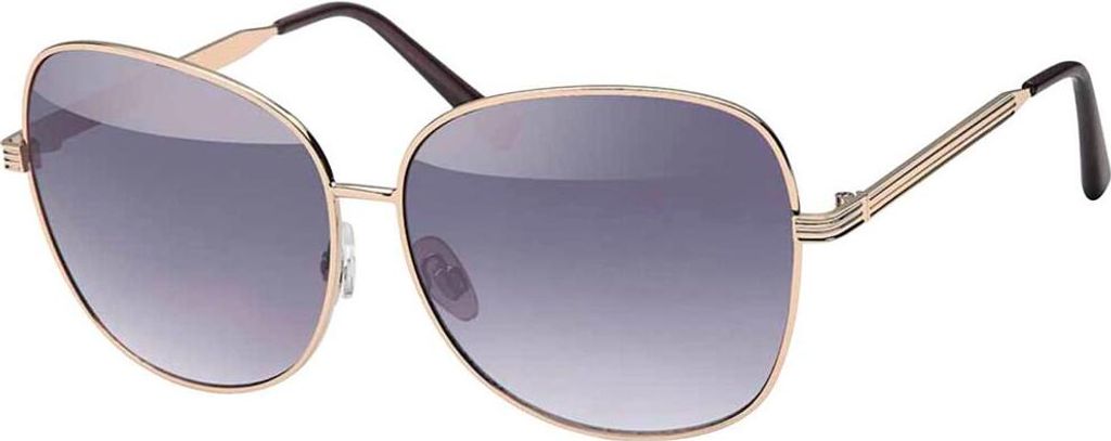 Gil Sonnen Brille Designer Piloten Herren Sonnenbrille mit Kunstoffrahmen 30416 Schwarz Gold