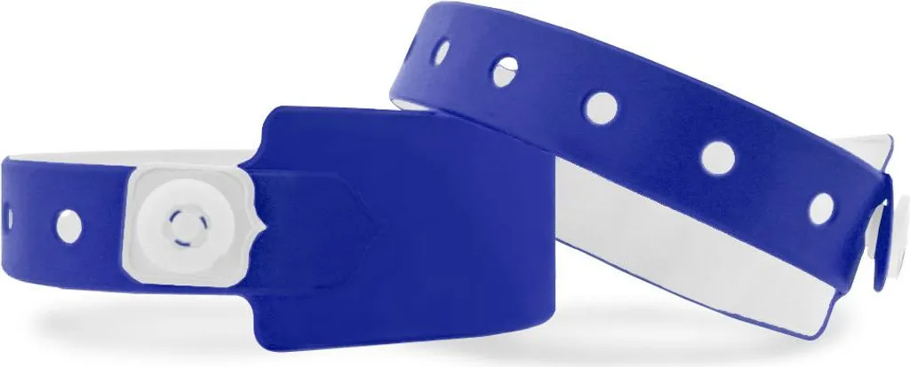 Bracelets de contrôle pour festivals et piscines en vinyle bleu - 100u