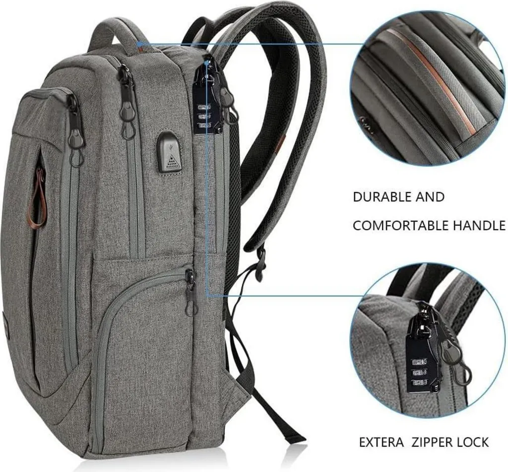Sac ordinateur 17,3 pouces imperméable avec port de charge USB - 4