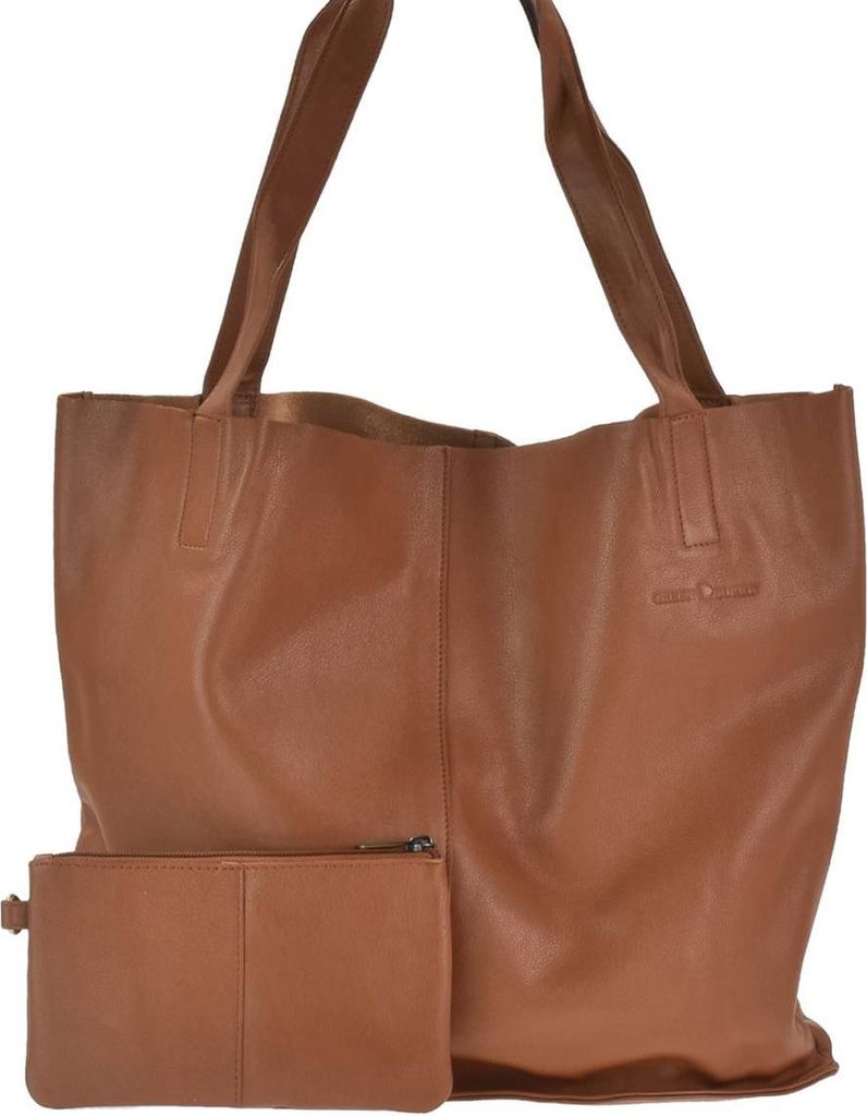 Greenburry Shopper Leder 43x31cm Handtasche "Carmen" Schultertasche caramel
