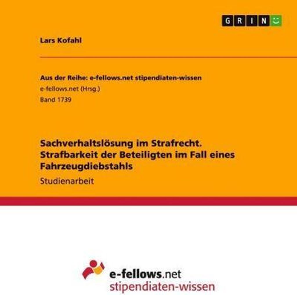 Sachverhaltslösung im Strafrecht. Strafbarkeit der Beteiligten im Fall eines Fahrzeugdiebstahls
