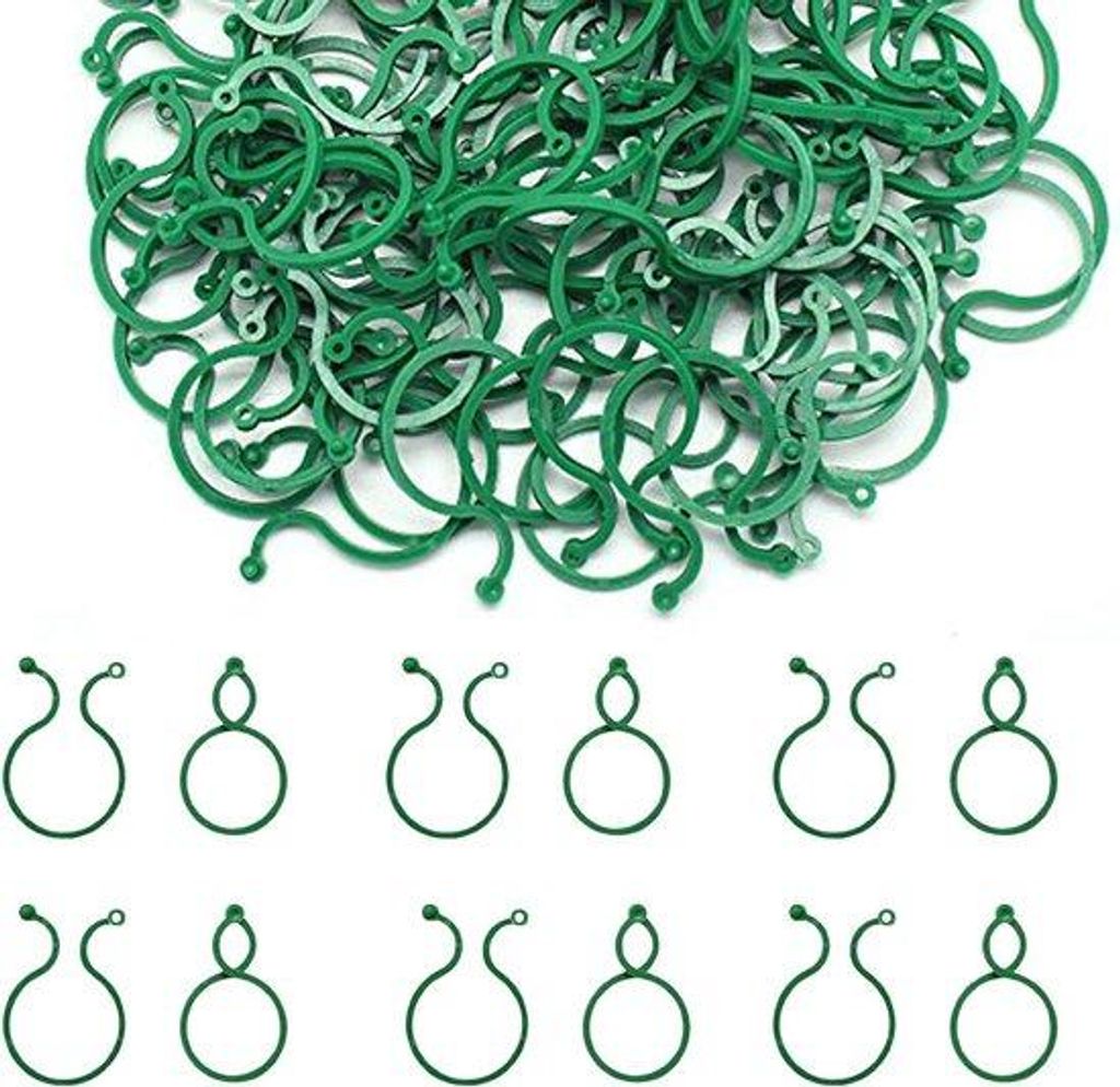 Grüne Pflanzensicherungen 100er-Pack für das Zweigelen und Befestigen von Pflanzen Pflanzensicherungen für Tomaten und Gurken (grün)