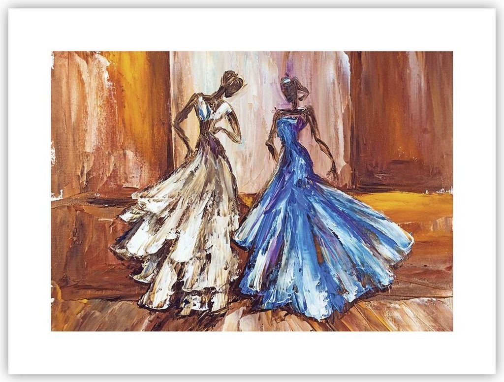 Poster - Poster ohne Rahmen - Frauen Kleider Öl - 40x30 cm - Wand Bild - Wanddeko - Wandbilder - Kunstposter - Wandposter - Bilder - Kunstdruck - ...