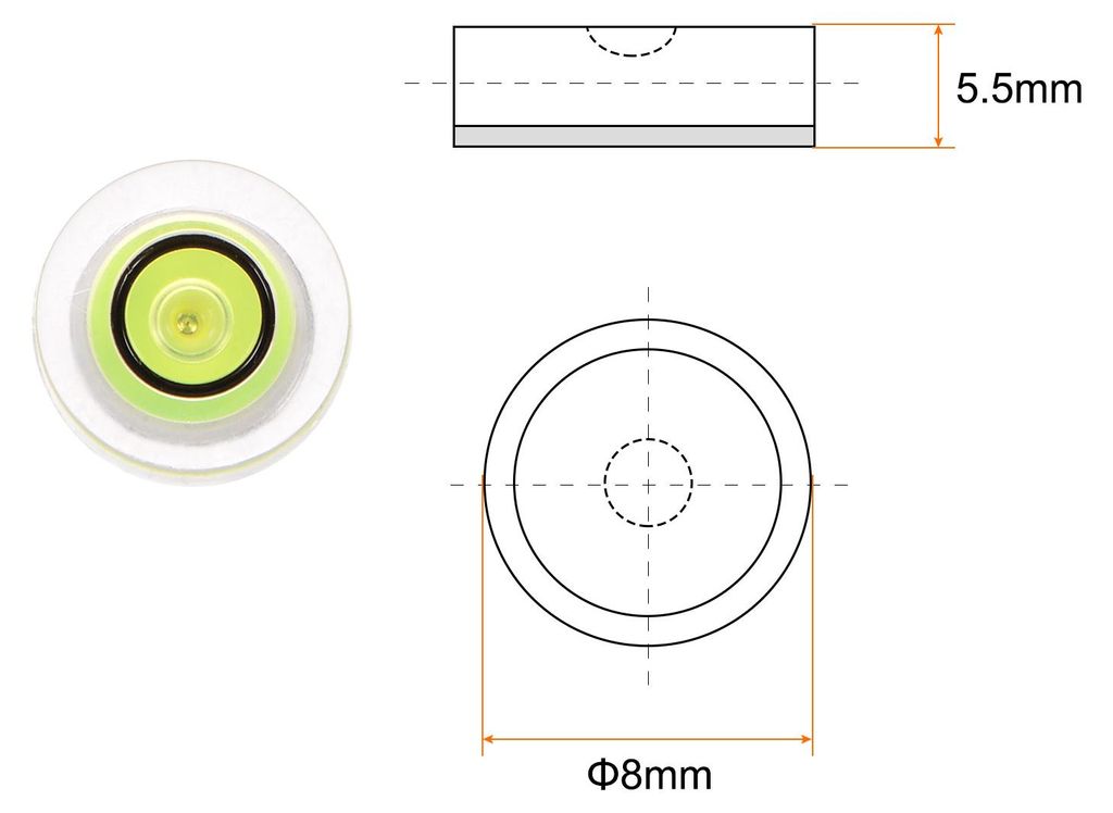 3Stk 8x5.5mm Rund Blasen Wasserwaage Mini Kreisf?rmig Zielscheibe Wasserwaagen fš¹r Nivellierung Kamera Stativ Teleskop Werkstatt Drehteller Bild...