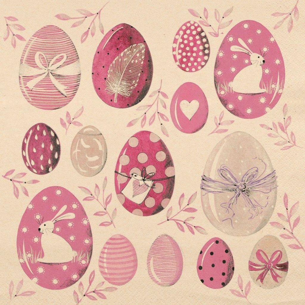 Servietten 33x33 cm - Easter Rose eco