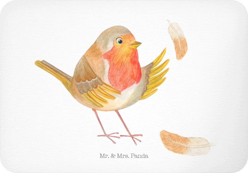 Mr. & Mrs. Panda magnet Rotkehlchen Federn - Weiß - Geschenk, zettelhalter, Spruch Mut, Kühlschrankmagnet, Vogel, fliegen, haftmagnet, whiteboard...