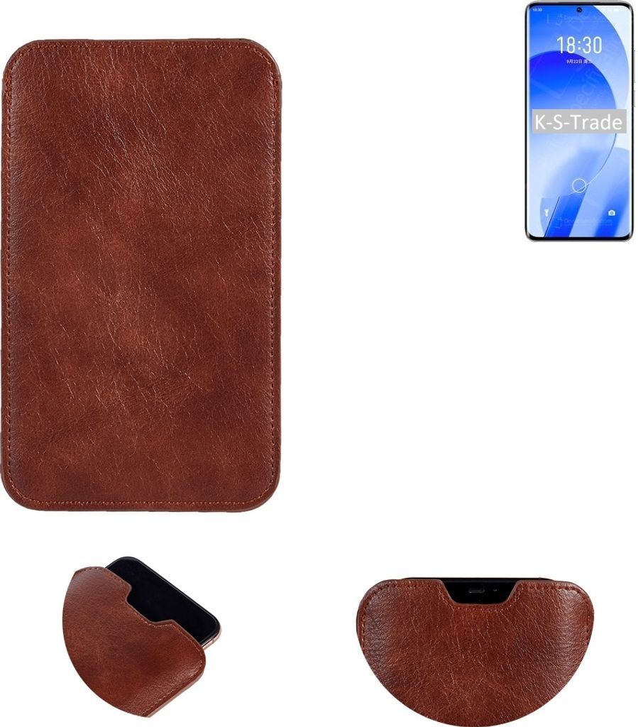 K-S-Trade Schutzhülle Handyhülle kompatibel mit Meizu 18s Handytasche Kunstleder Sleeve in braun