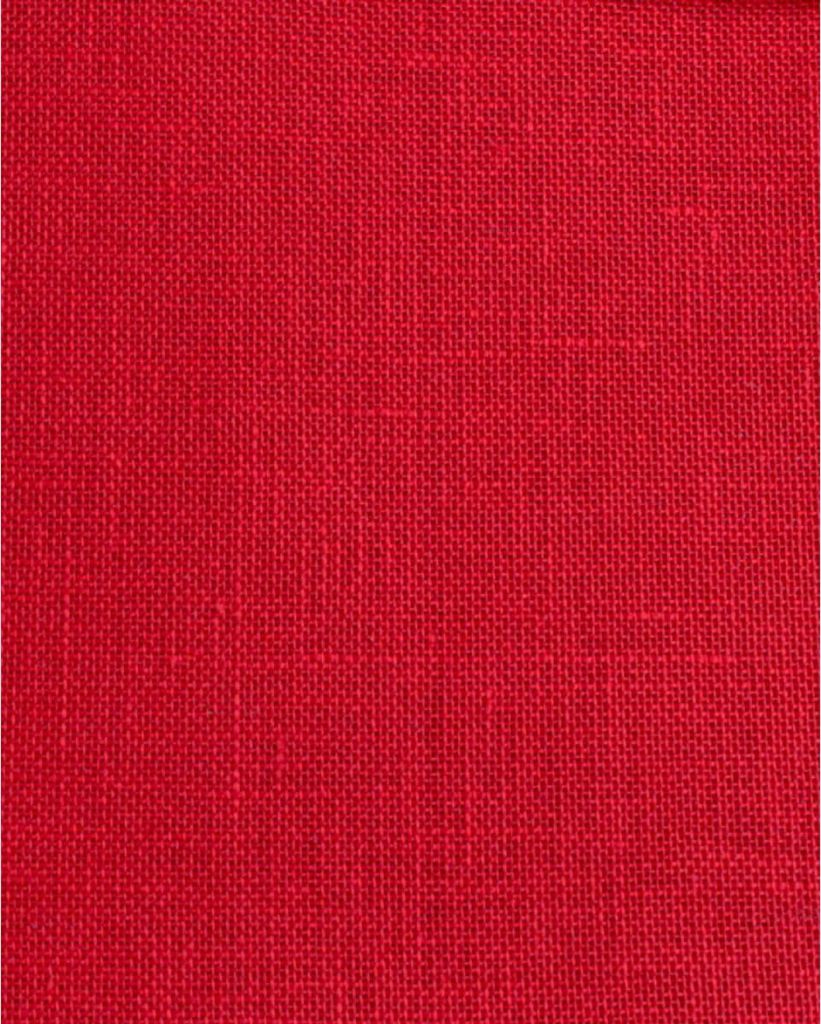 Zählstoff Permin Leinen Precut 28 ct. 076 Farbe 30 Rot, Handarbeitsstoff aus 100% Leinen für Stickerei 46x46 cm