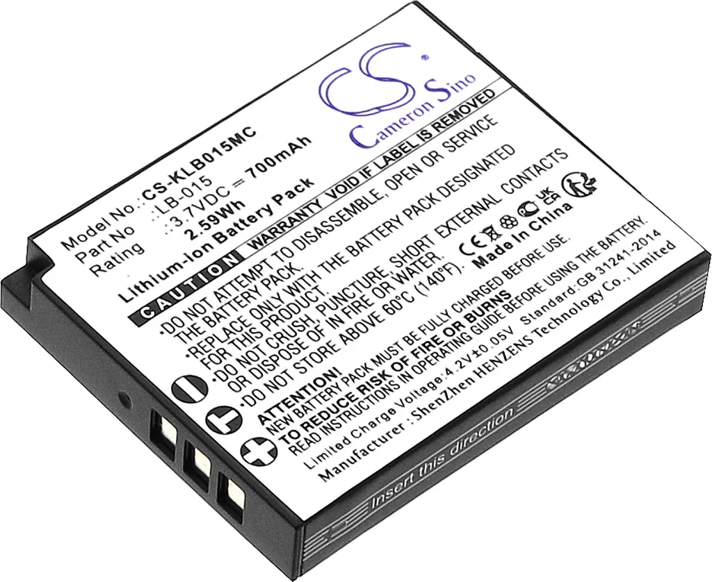 Batteria TECHTEK LB-015 per Kodak Pixpro WPZ2 | Ricambio Li-ion 1000mAh