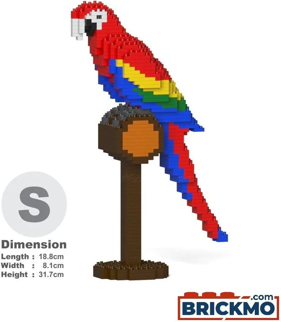 Jeu de Construction Perroquet Ara Rouge 01S JEKCA - Maquette 3D