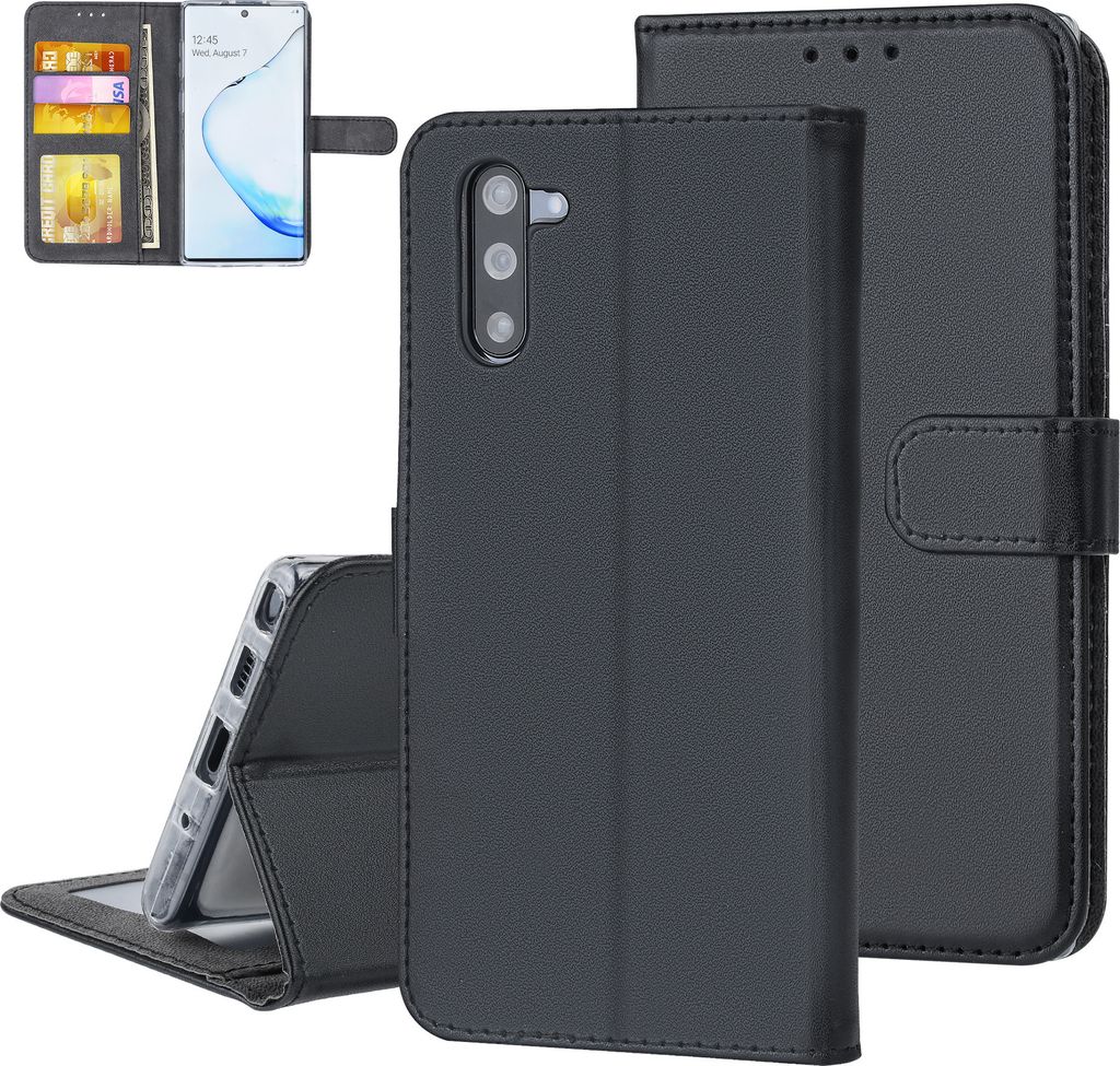 Samsung Galaxy Note 10 Book type case Card holder Black - Magnetic closure