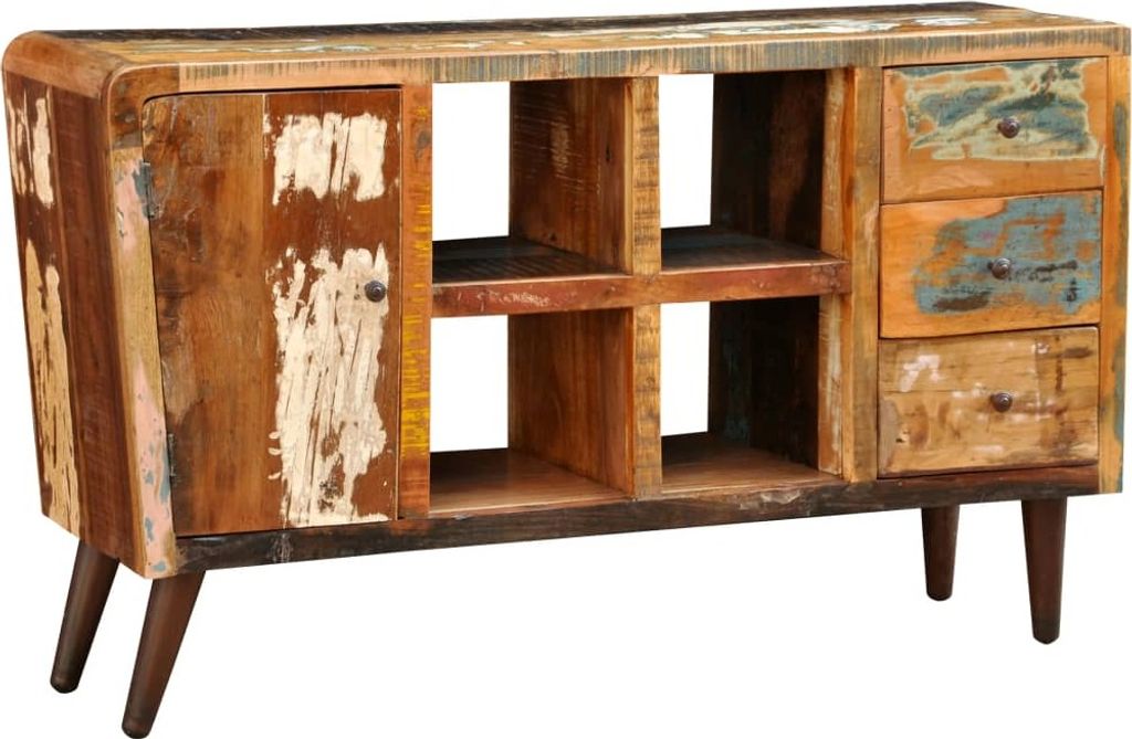 Kommode Massivholz 1 Tür 4 Fächer und 3 Schubladen