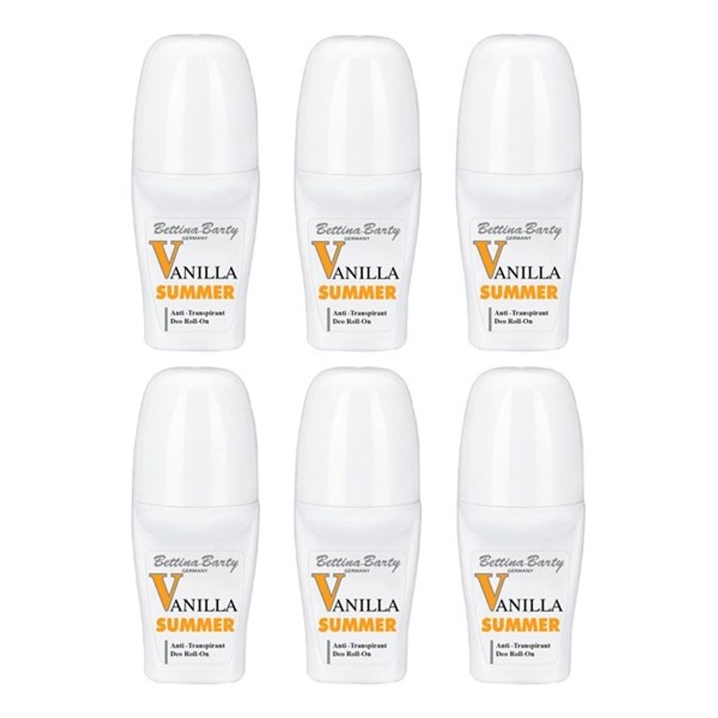 Bettina Barty Summer Vanilla Antitranspirant Deo Roll-On 6 x 50 ml