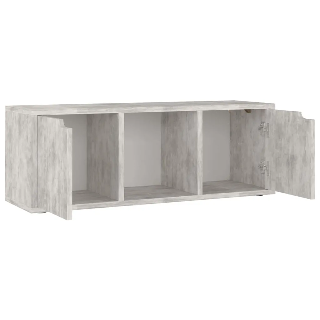 Meuble TV en Bois Composite Gris, Support Multimédia Robuste et Compact - 6