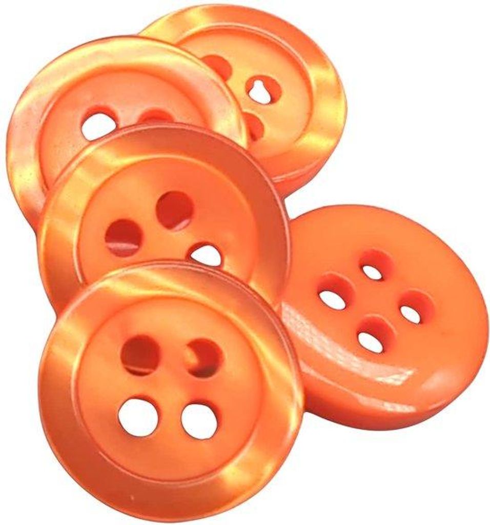 50 Perlmuttknöpfe – 5 Größen und 11 Farben zur Auswahl – Hergestellt und versandt aus Spanien (Orange, 12 mm)