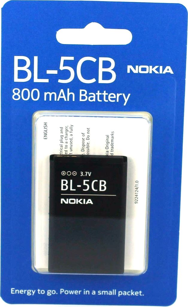 Akku für Nokia BL-5CB Li-Ion 3,7 Volt 800 mAh schwarz.