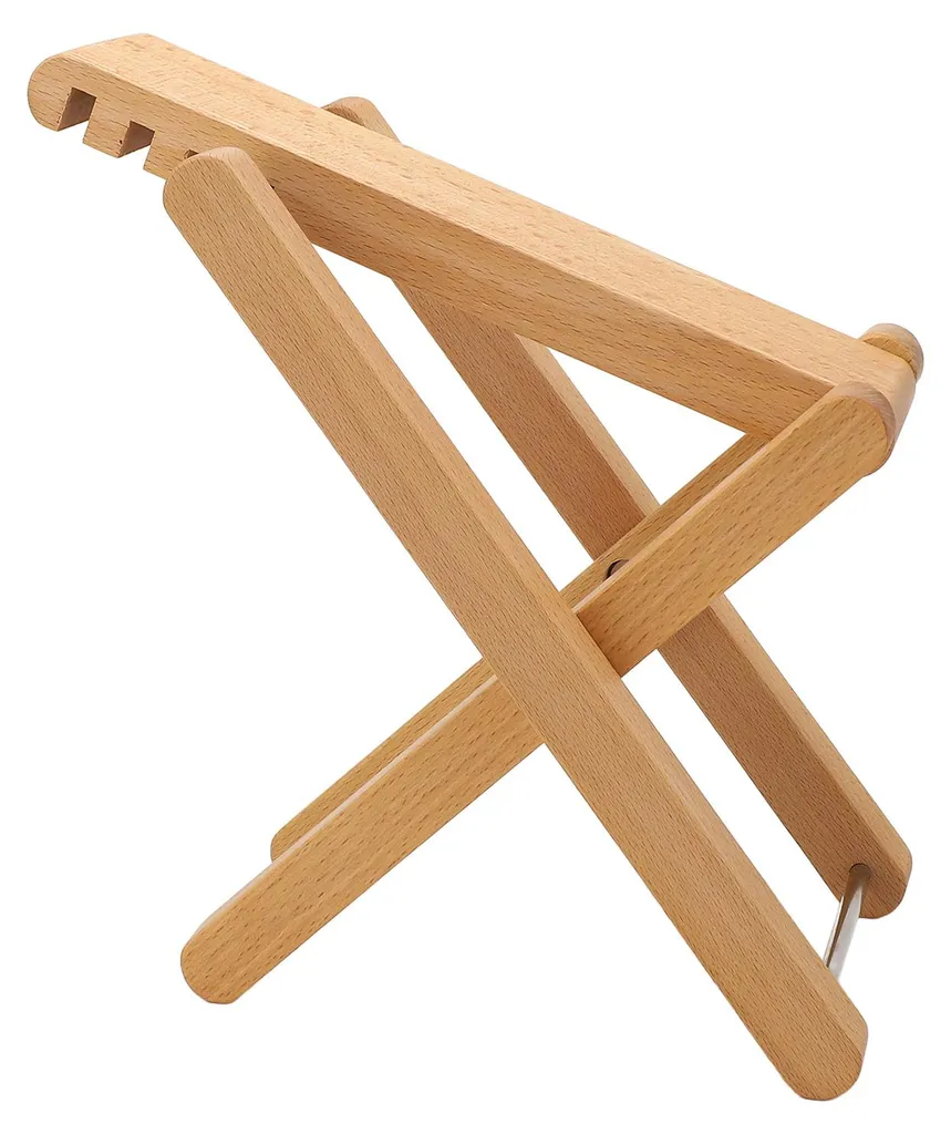 Support de pied pour guitare classique bois pliable hauteur ajustable - 4