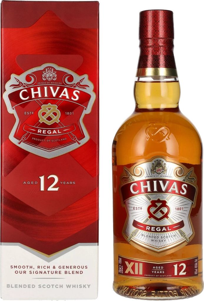 Chivas Regal 12 Years Old Blended Scotch Whisky 40% Vol. Produktbild 