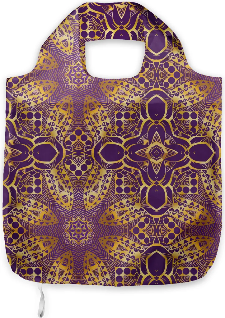 Borsa Mandala Viola ABAKUHAUS Boho Style - Accessorio Tessuto Etnico