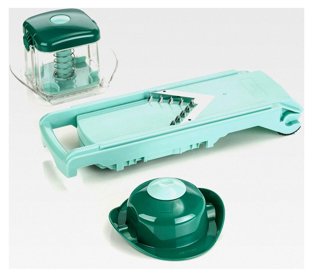 Nicer Dicer Fusion Slicer Set Gemüseschneider Gurkenhobel - Verstellbarer Hobel mit V-Klinge aus Edelstahl - Mandoline mit Julienne-Schneider