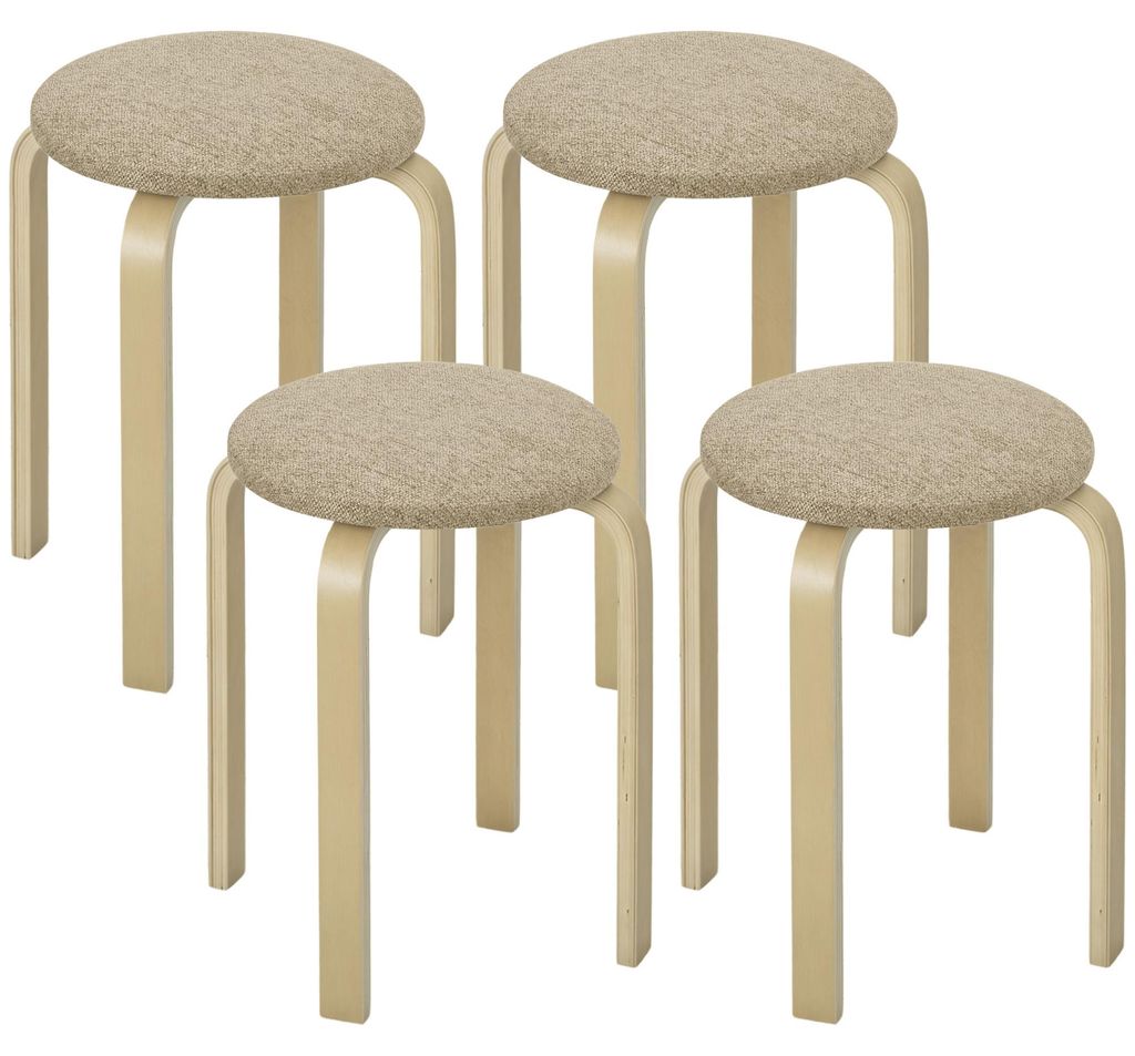 HOMCOM 4er Set Esszimmerhocker Stapelhocker Hocker mit Produktbild 