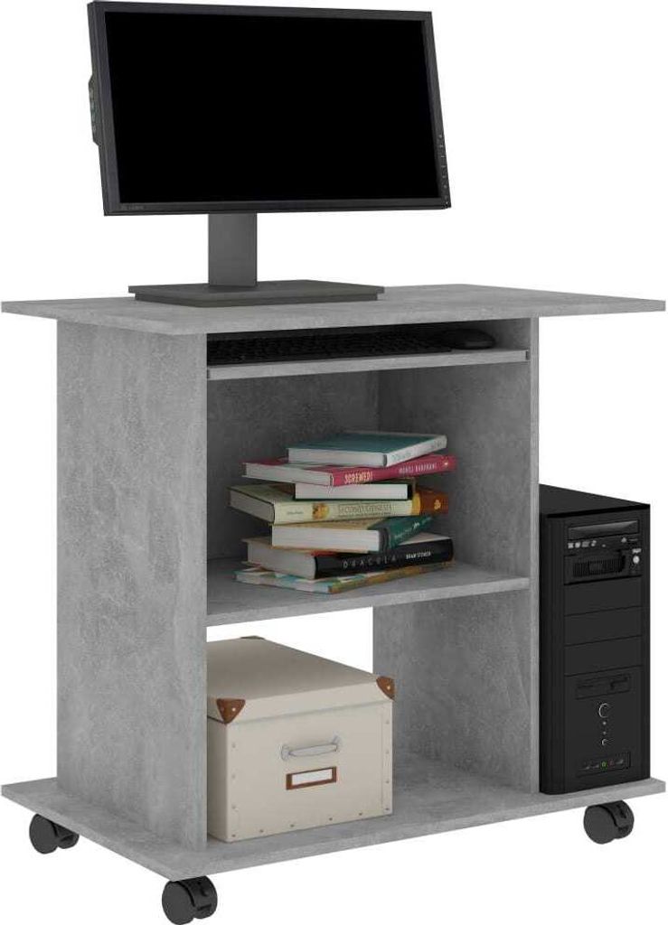 "Winter Sale" Kommoden - Grau Schreibtisch Betongrau 80x50x75cm Holzwerkstoff DE3484640