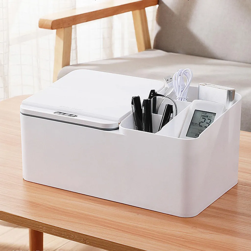 Boîte de rangement intelligente à induction pour bureau multi-compartiments - 12