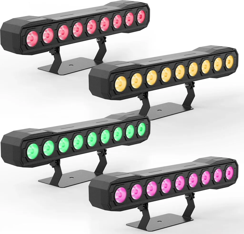 Projecteur de Scène LED Wash RGBW ZQ06190 Multicolore - Lot de 4 PCS
