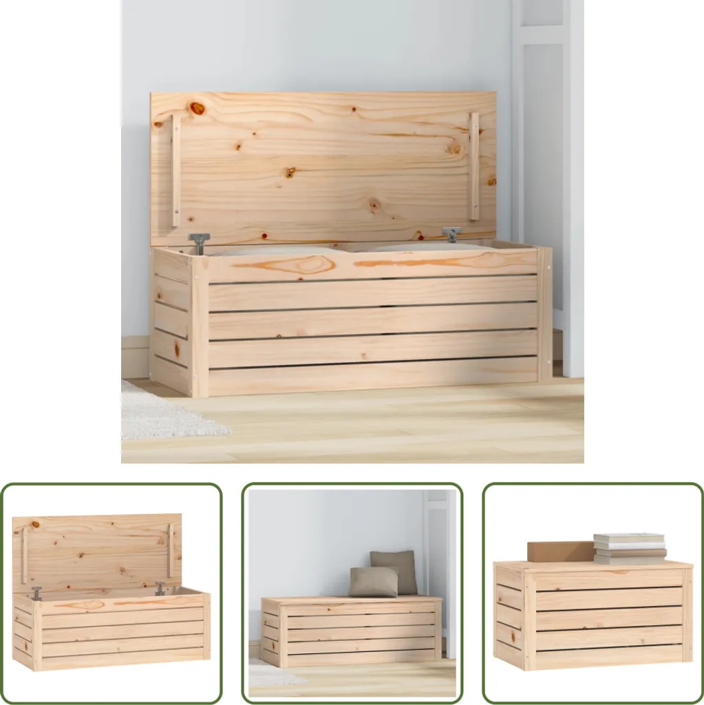 Cassapanca Porta Giochi The Living Store 89cm in Pino Naturale Sicuro