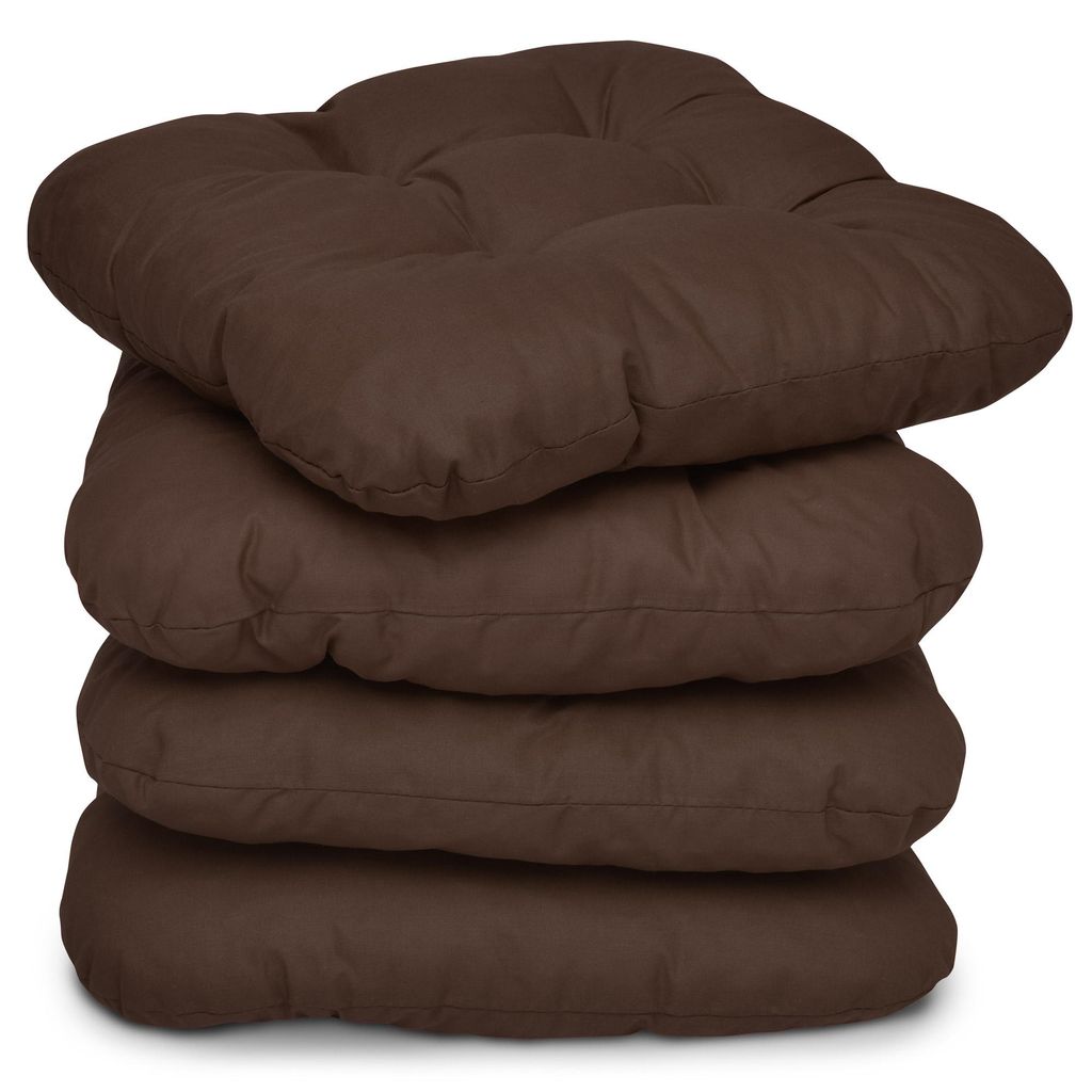 Beautissu 4er Set Sitzkissen Lisa Braun, 40x40x8cm Produktbild 
