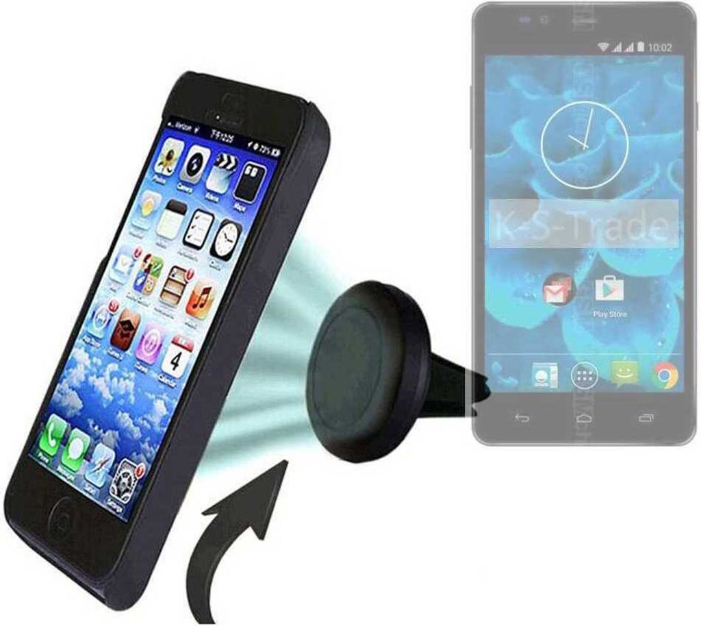 K-S-Trade Kompatibel mit Qilive Q4 5.5 Auto Handy Halterung KFZ Halter Lüftungsgitterhalterung Air Vent mount Smartphone Halter
