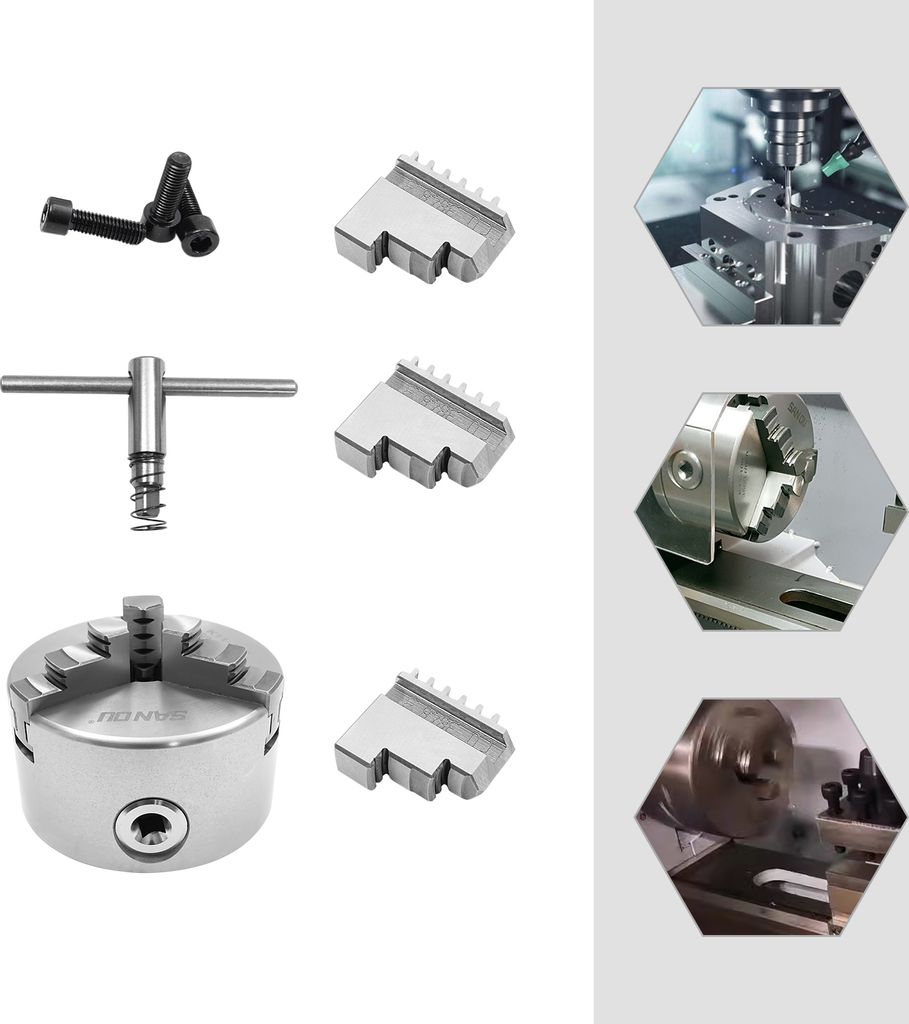 100mm Dreibackenfutter Selbstzentrierendes Drehbankfutter für CNC Fräsmaschine Drehmaschine