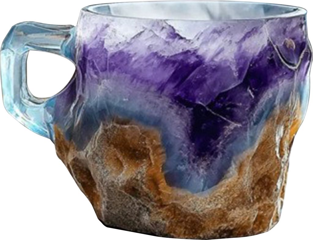 Kaffeetasse aus Mineral-Kunstkristall, 325 ml, Mineralwassertasse aus Kunstkristall, einzigartiges Design, wärmespeichernder Trinkbecher für Zuha...