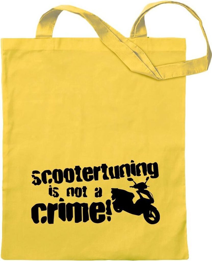 Kiwistar - Baumwolltasche - gelb - Scootertuning is not a Crime! D1 - Tragetasche Stoffbeutel Umhängetasche Langer Henkel