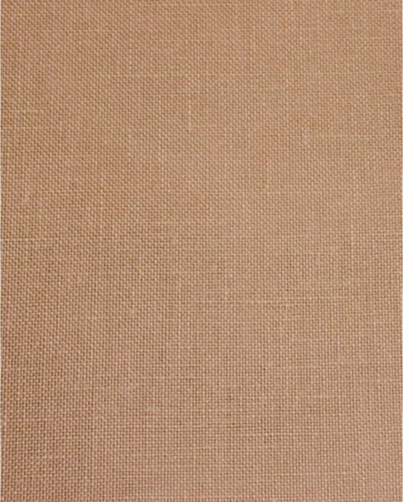 Zählstoff Permin Leinen Precut 28 ct. 076 Farbe 95 Milchschokolade, Handarbeitsstoff aus 100% Leinen für Stickerei 46x46 cm